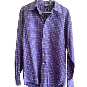 Lands' End Original Oxford Men's Plaid Button-Up Shirt